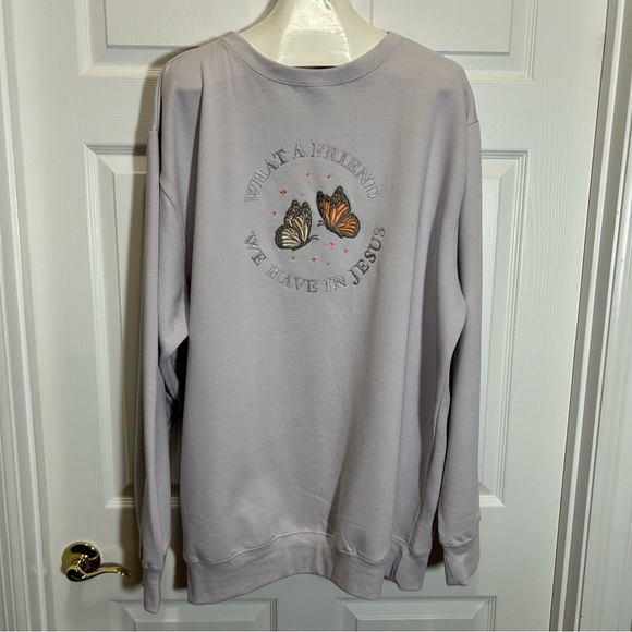 Love In Faith Tops - Love & Faith Pastel Purple Embroidered Detail Sweatshirt